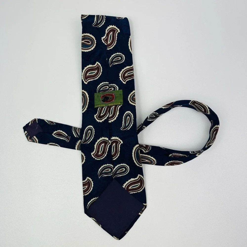 Boston Traders Silk Repp Tie Necktie Blue made‎ in USA